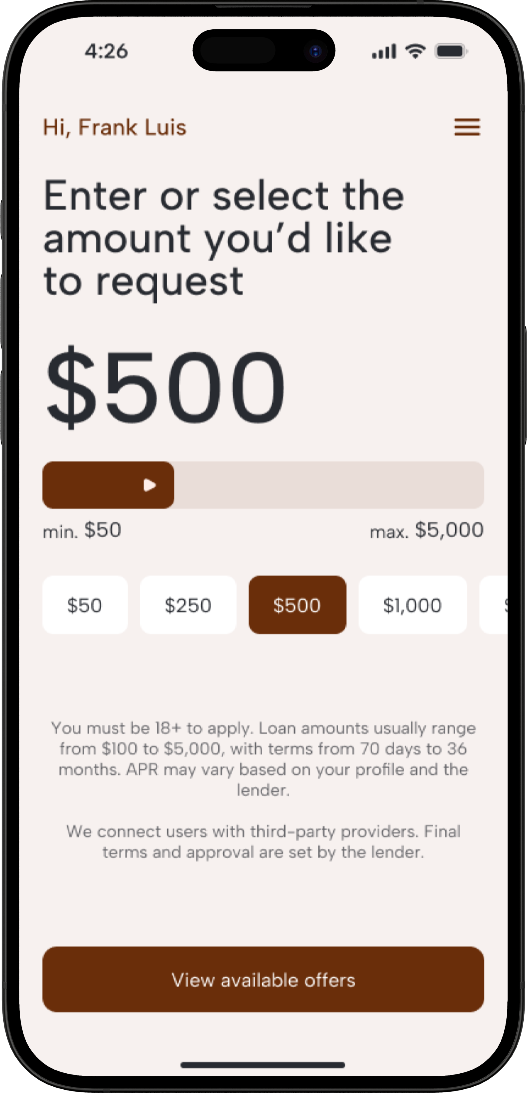 CLS Money Y iOS app on iPhone